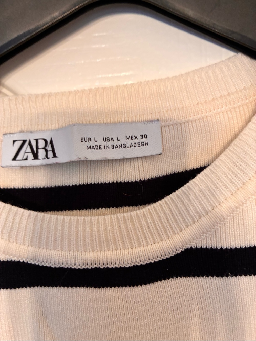 Zara navy stripe knit crop tee - Picture 2 of 2